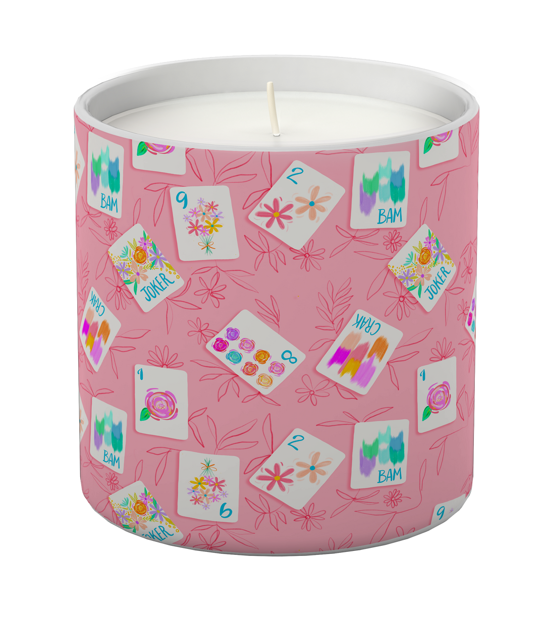 Annapolis Candle Bonjour Mahjong scented candle in a decorative jar, suitable for home decor and ambient lighting.