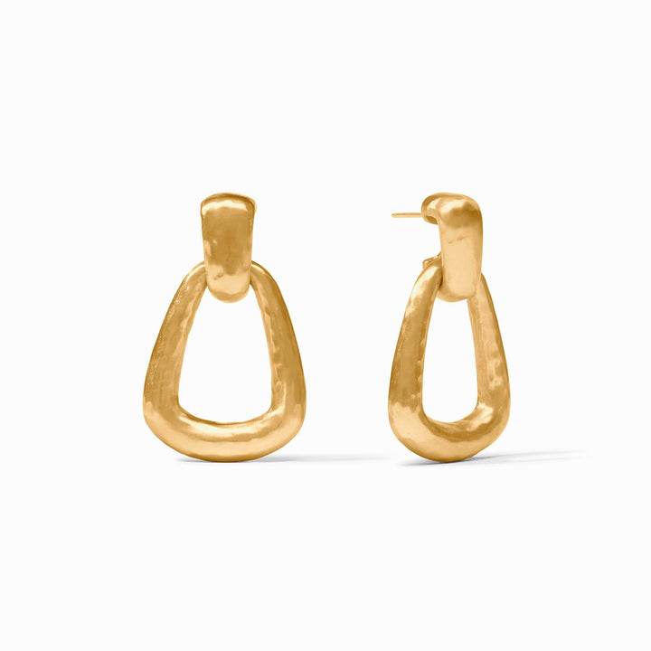 Gold Sahara Demi Doorknocker earring by Julie Vos featuring a bold, open circular design for stylish accessories.