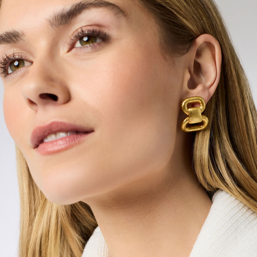 Gold Sahara midi earring by Julie Vos featuring a sleek, elegant design perfect for accessories and jewelry styling.