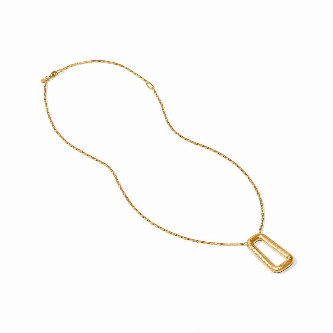 Julie Vos Sahara Necklace with gold pendant, stylish accessories featuring a delicate gold chain and intricate pendant design.