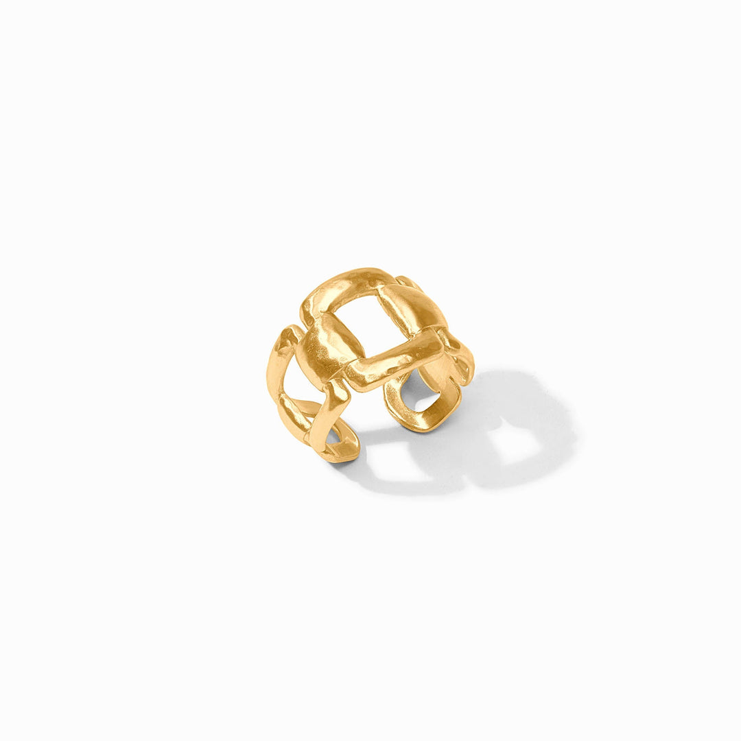 Julie Vos Sahara Ring in gold, showcasing a stylish accessory with a sleek, modern design featuring intricate details.