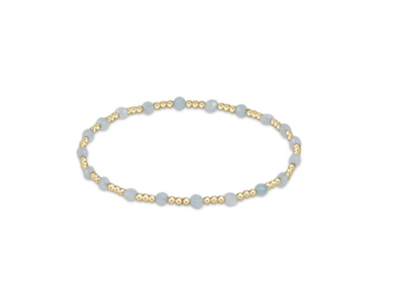 Gemstone Gold Sincerity Pattern 3MM Bead Bracelet