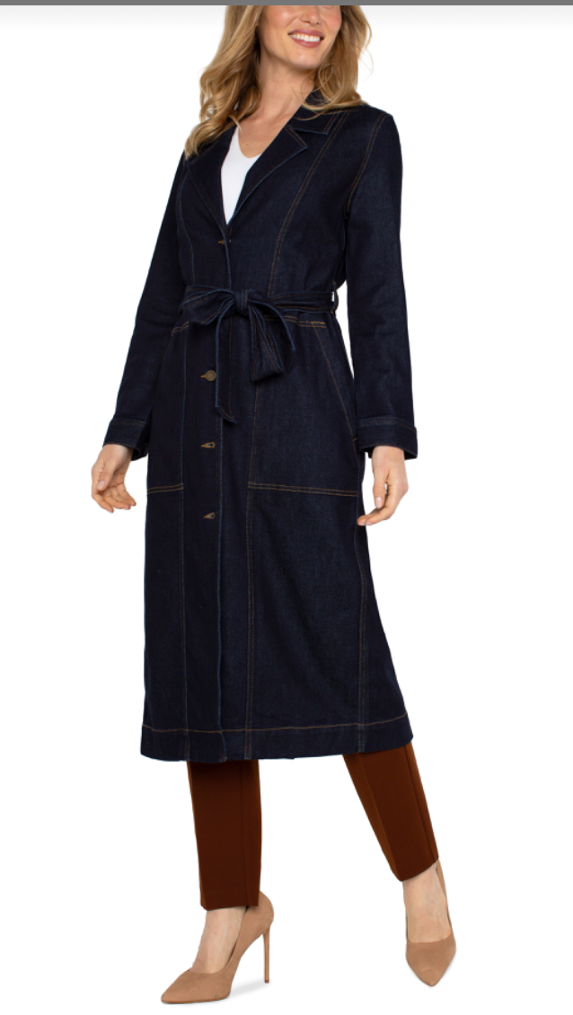 Notch Collar Duster Coat / Dress