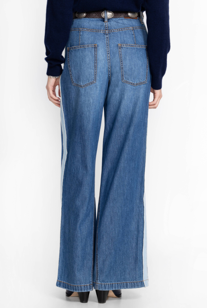 Blanket Stitch Wide-Leg Jean