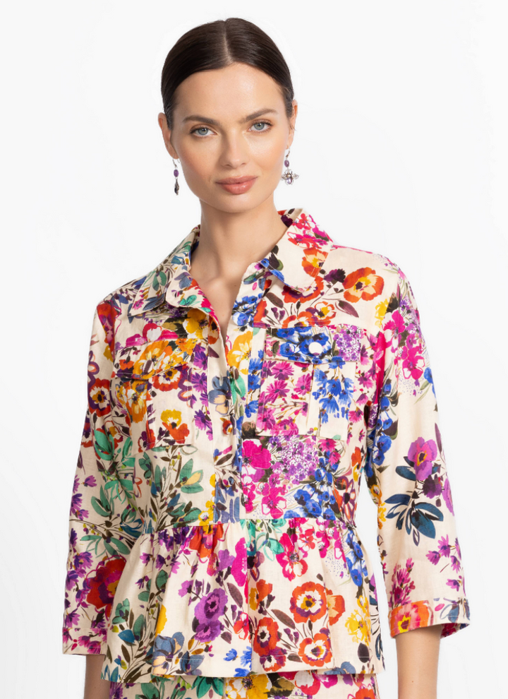 Evalon Peplam Linen Jacket