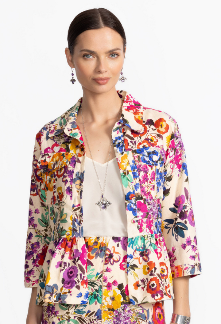 Evalon Peplam Linen Jacket