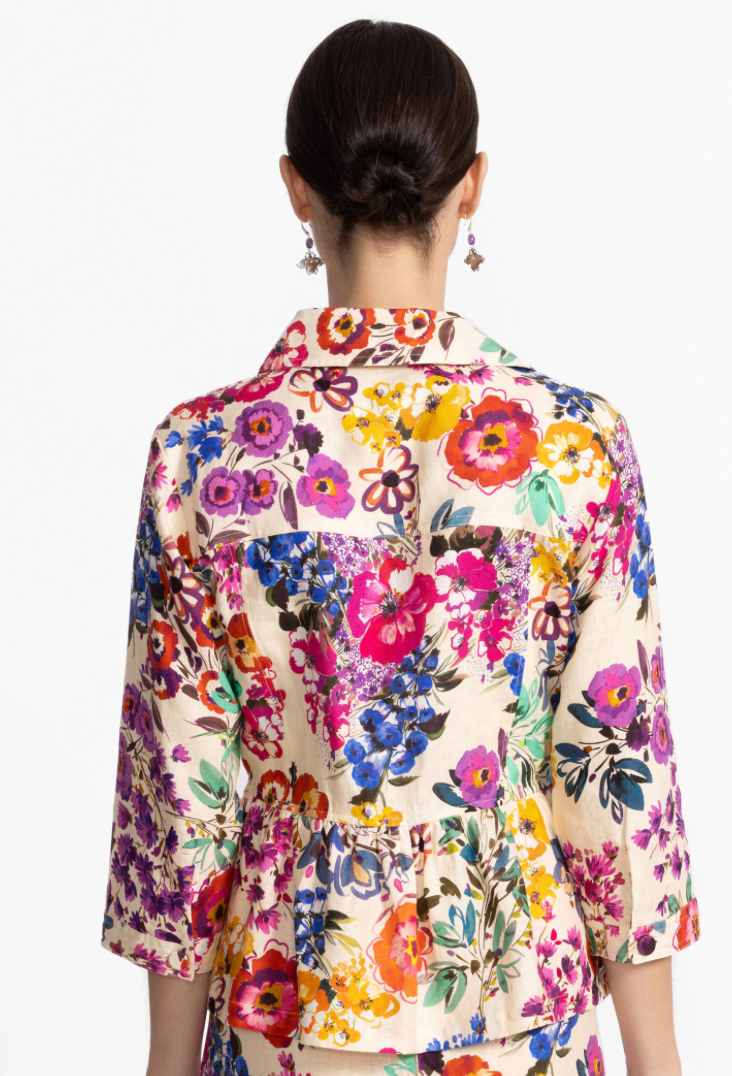 Evalon Peplam Linen Jacket