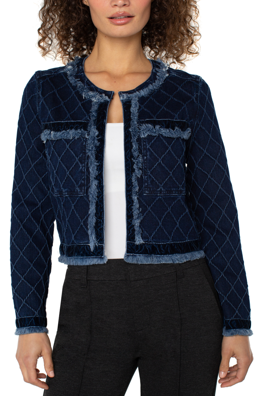 Fray & Velvet Trim Jacket