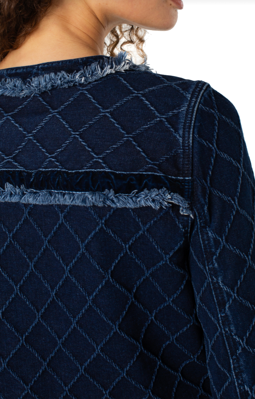Fray & Velvet Trim Jacket
