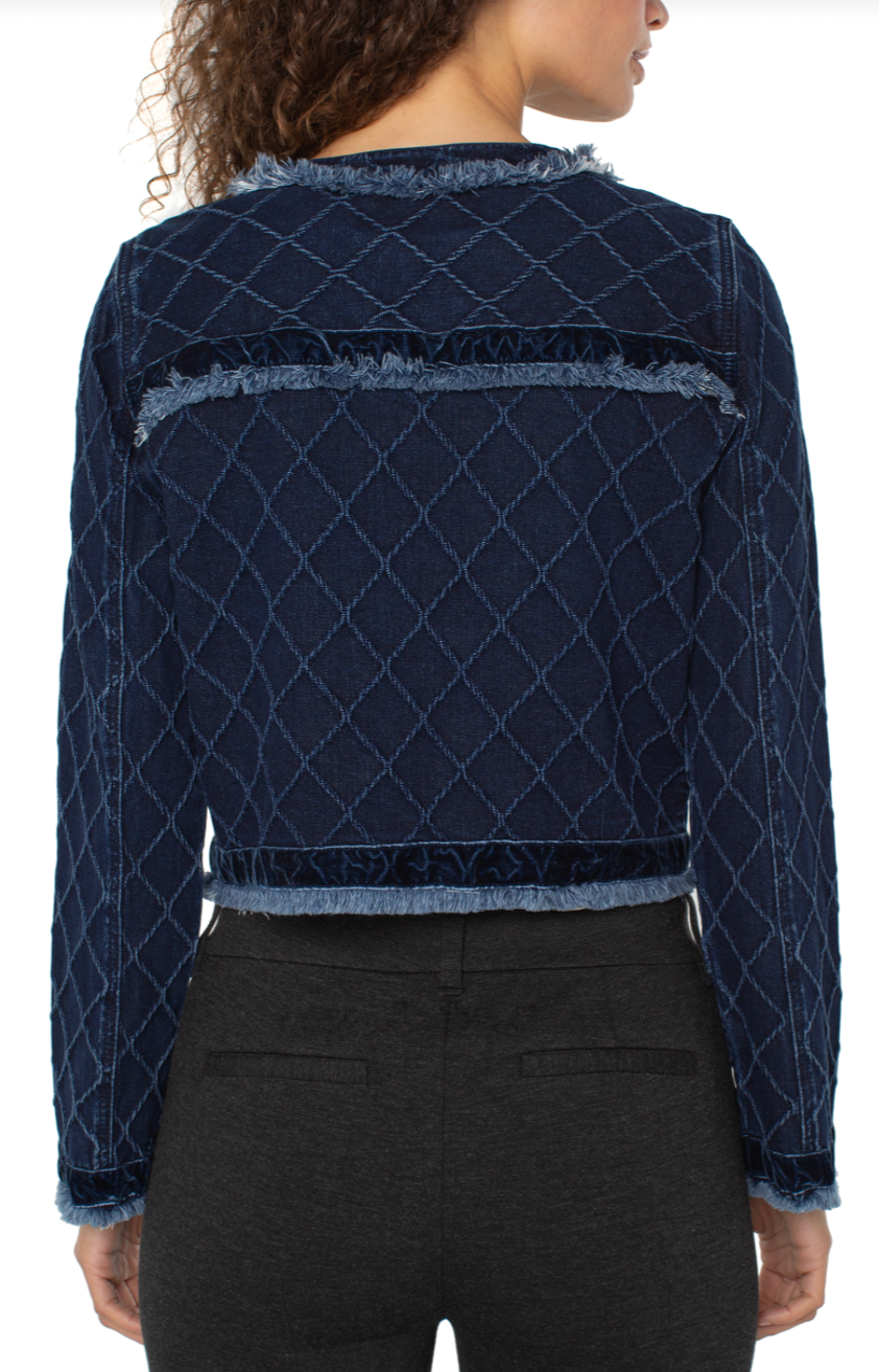 Fray & Velvet Trim Jacket