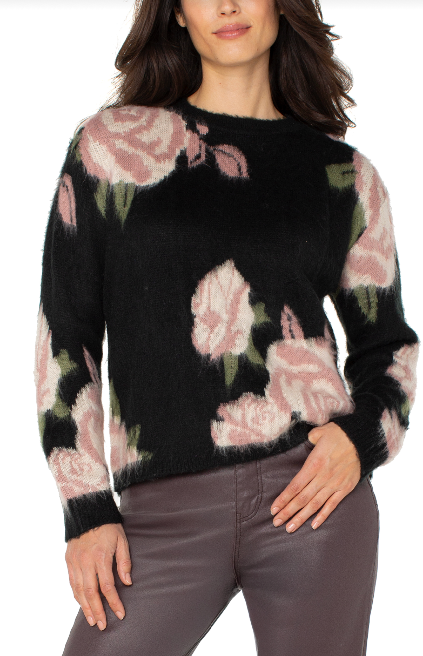 Floral Drop Shoulder Sweater