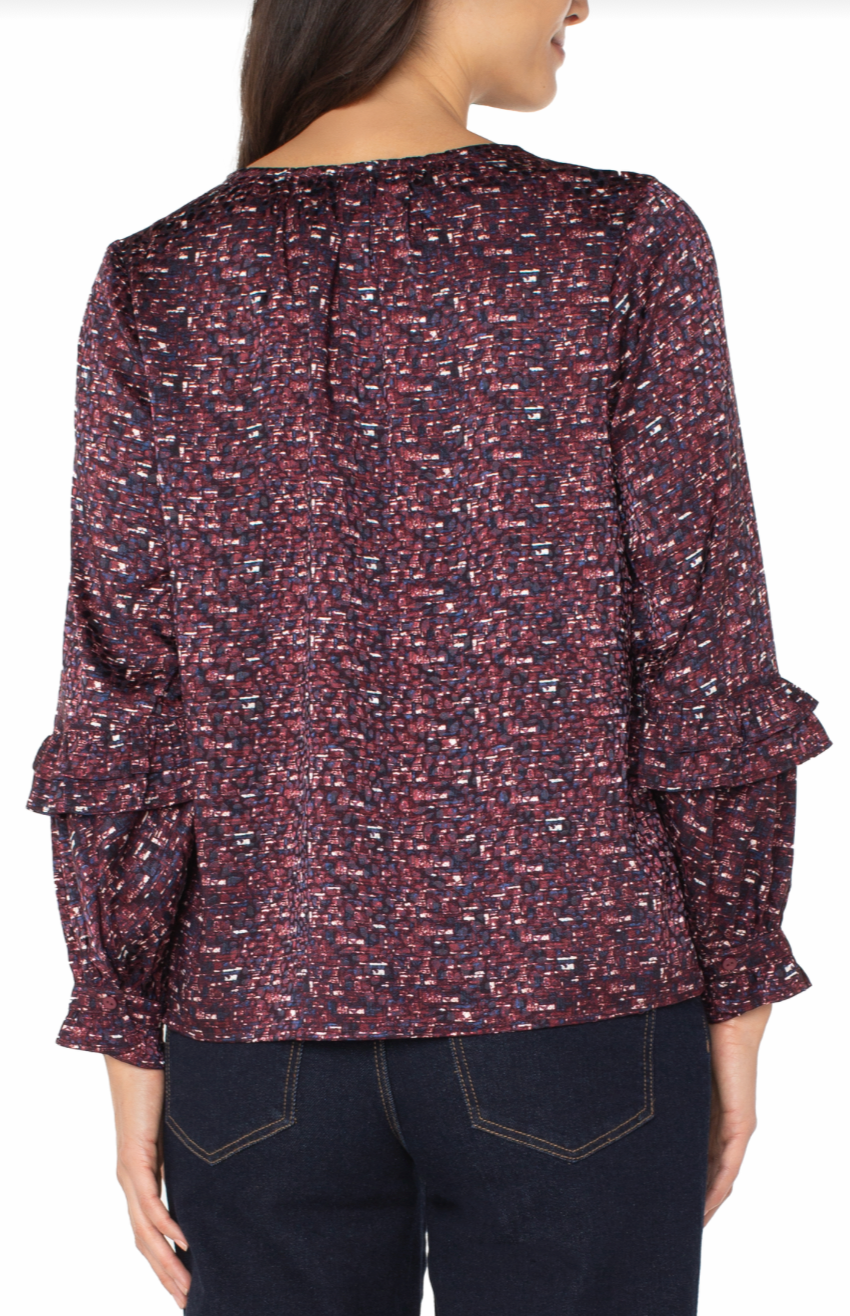 Ruffled Ballon Sleeve Blouse