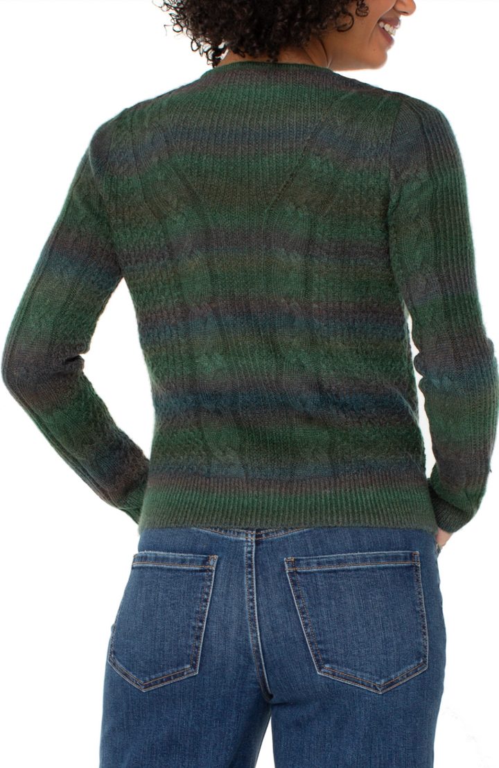 Stripe Dye V-Neck Sweater
