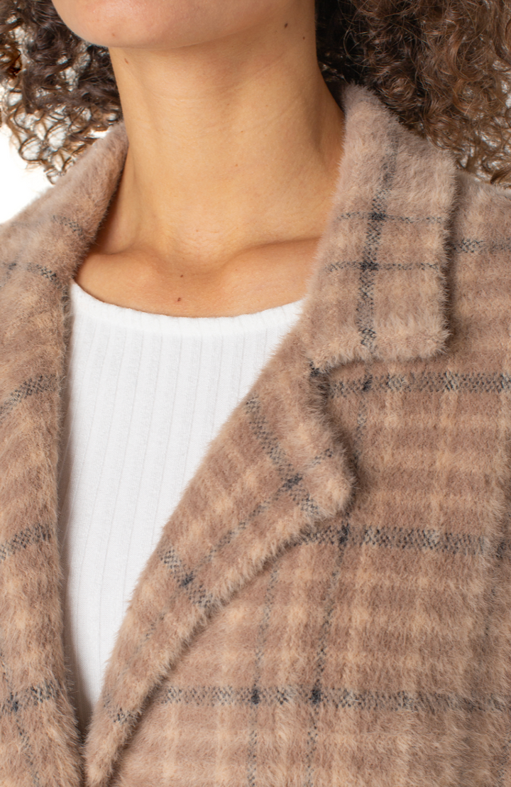 Plaid Open Front Cardigan