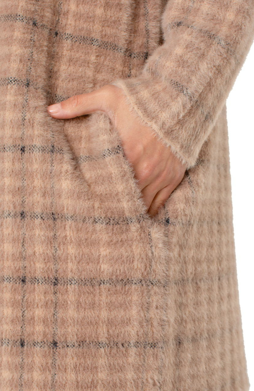 Plaid Open Front Cardigan