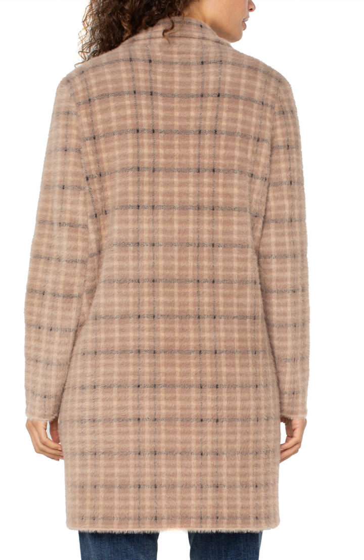 Plaid Open Front Cardigan