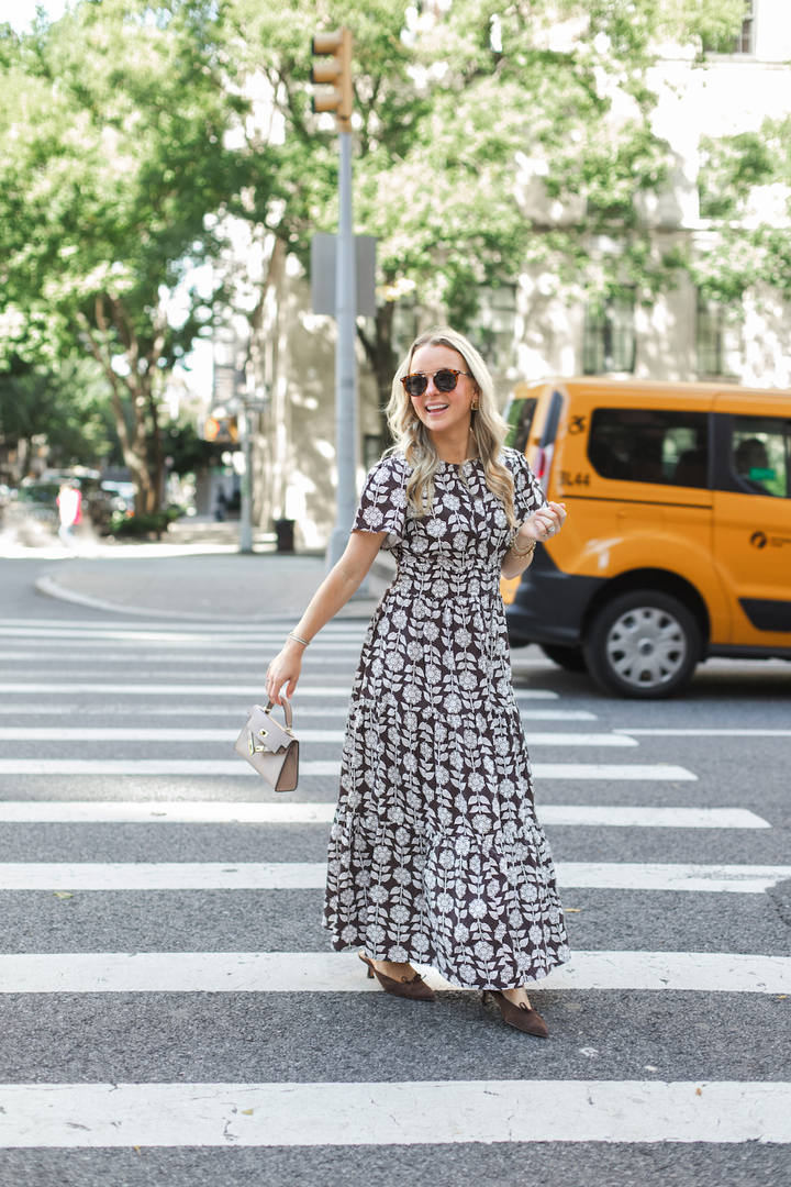 Sail to Sable Block Print Cinched Dress