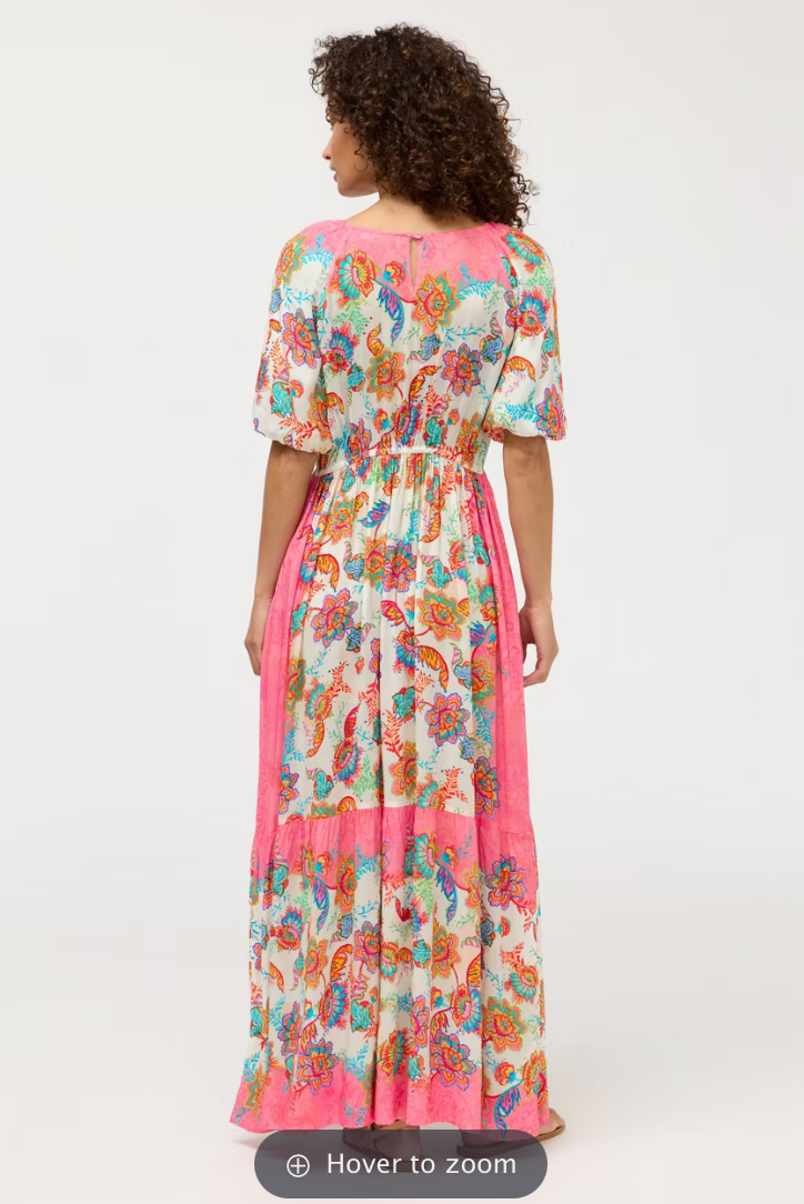 Johnny Was Roisin V-Neck Maxi Dress featuring flowing fabric and elegant design, perfect for stylish occasions.