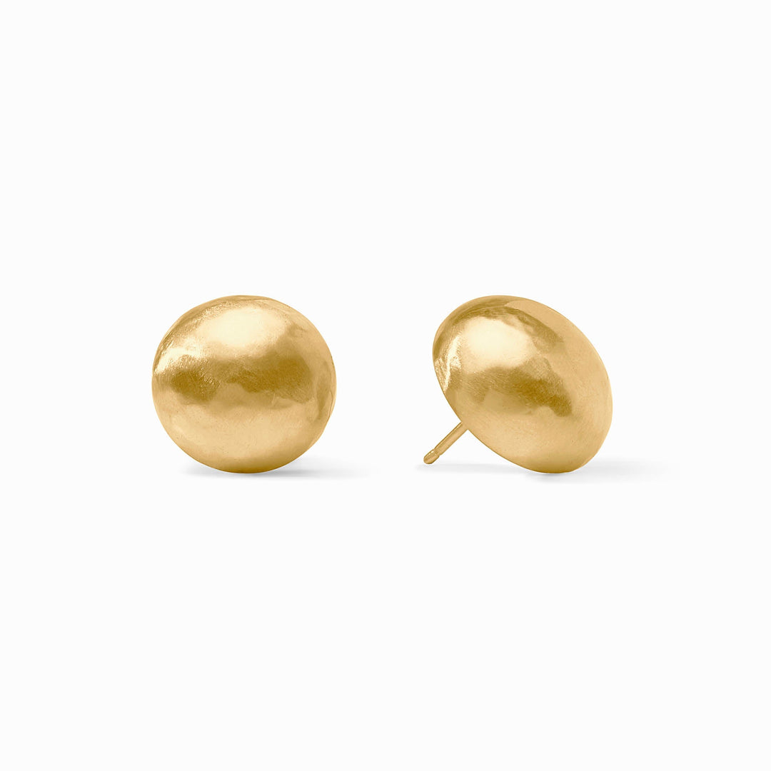 Julie Vos Solara Stud Earring in gold, hand-hammered finish.