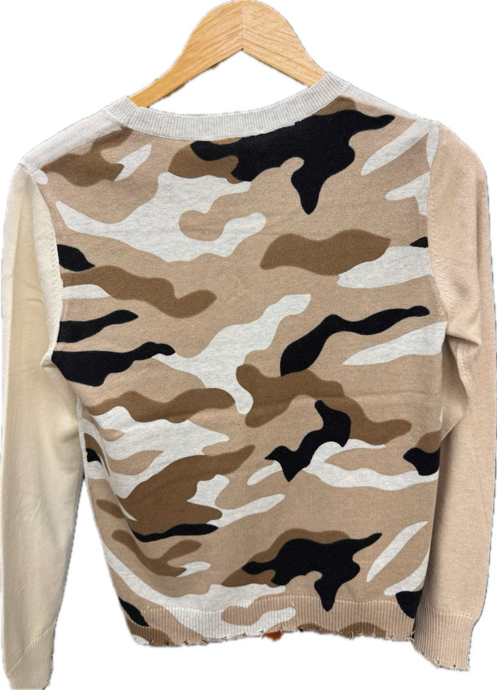 Neutral Camo Back Sweater