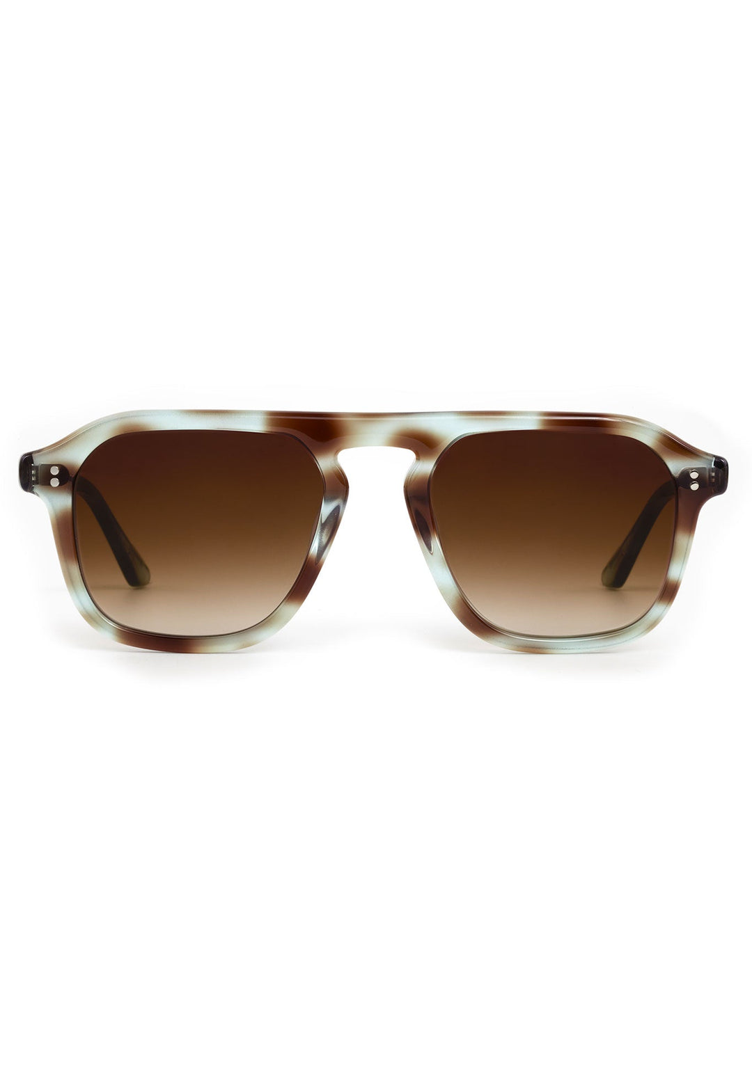 KREWE Zander sunglasses in aquamarine tortoise acetate, front view