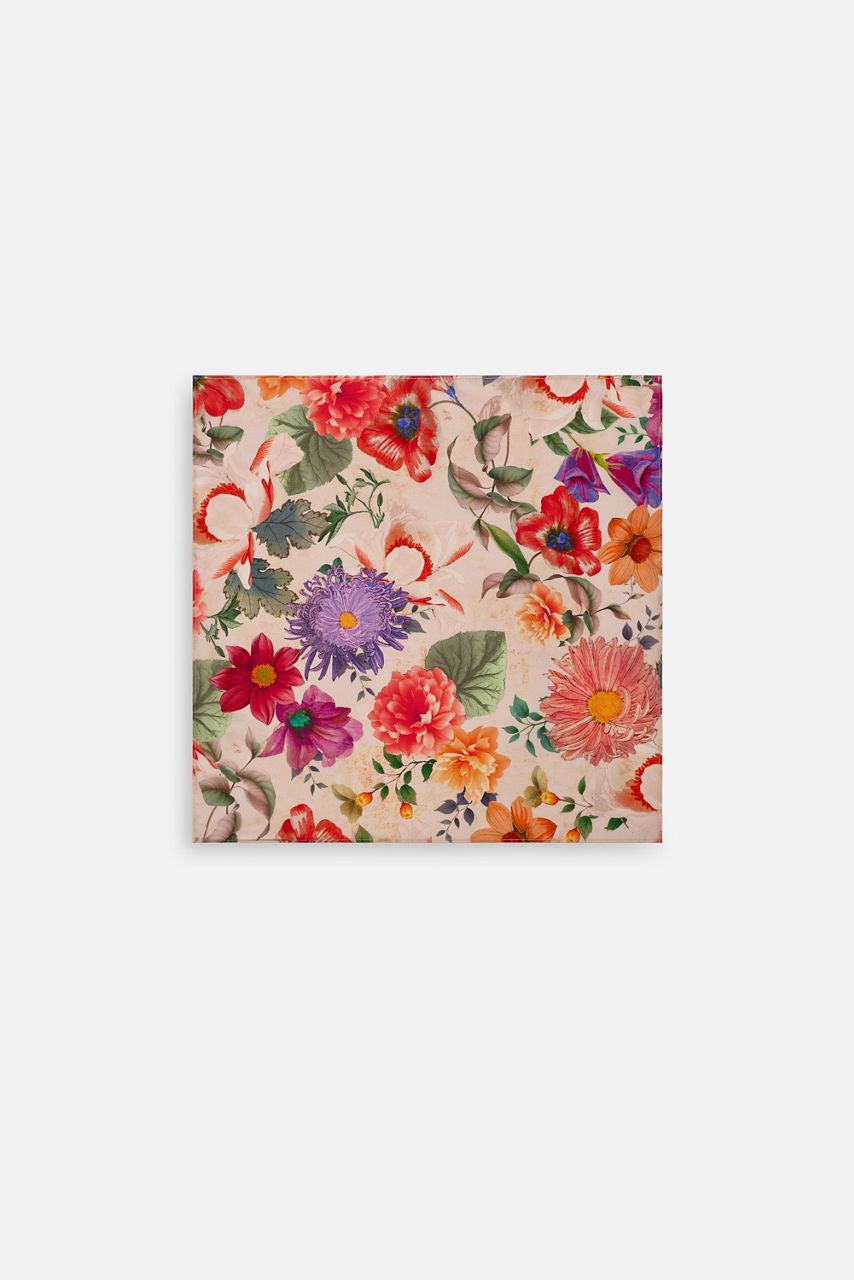 Johnny Was Florenda silk neck scarf in ecru with a soft, elegant design