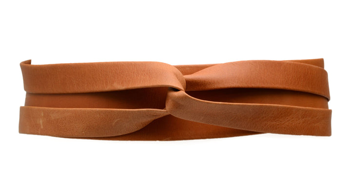 ADA Collection Belts midi wrap belt in neutral fabric, featuring a sleek design and adjustable tie for stylish waist accent.