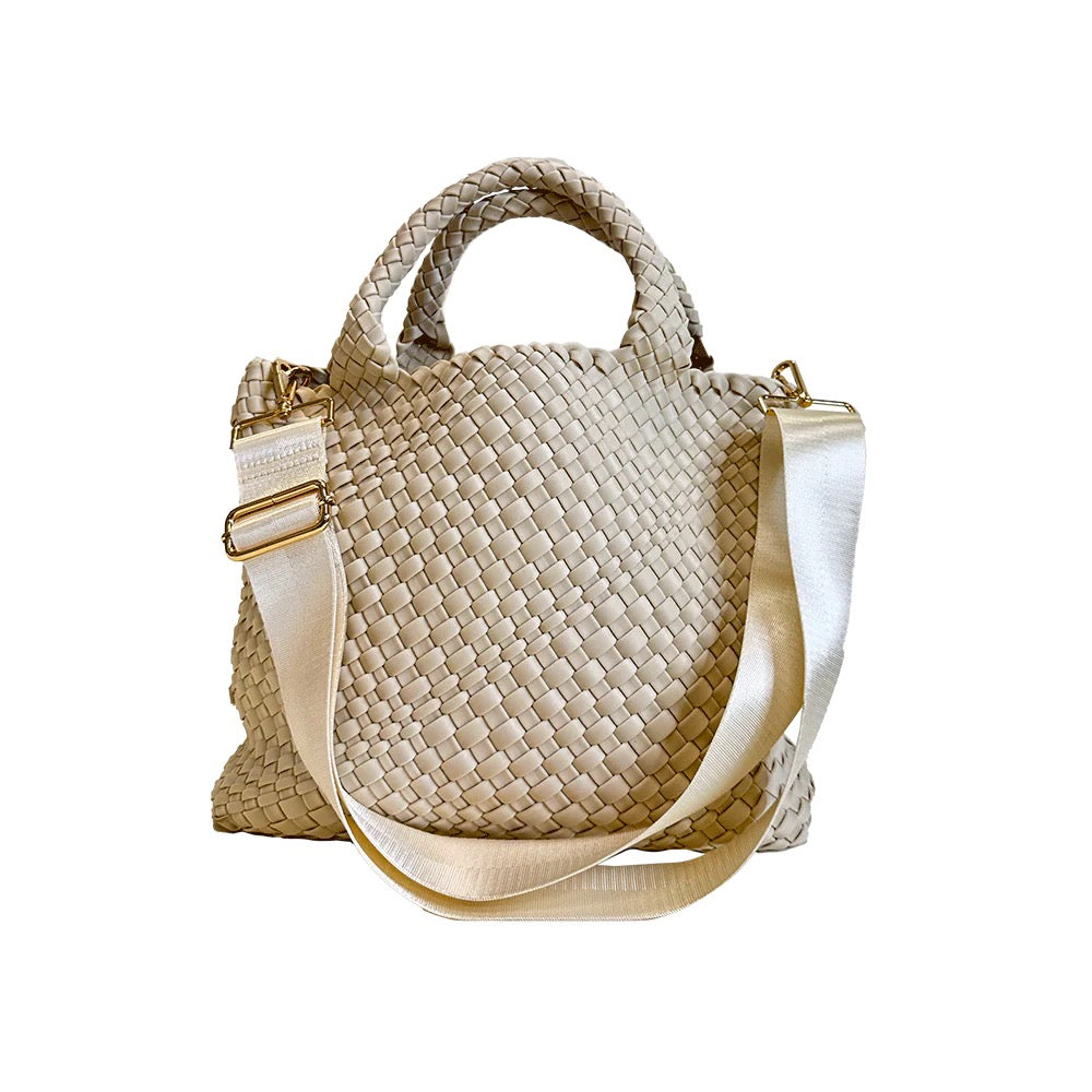 Bright neon tote bag from Ahdorned, showcasing its vibrant color and spacious design for stylish accessories.