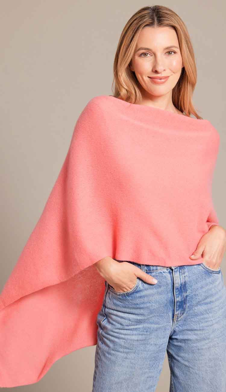 Soft beige Alashan Cashmere cashmere topper top, lightweight and cozy, displayed on a neutral background.