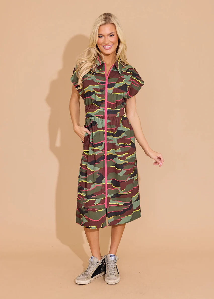 Belle Neon Camo Dress