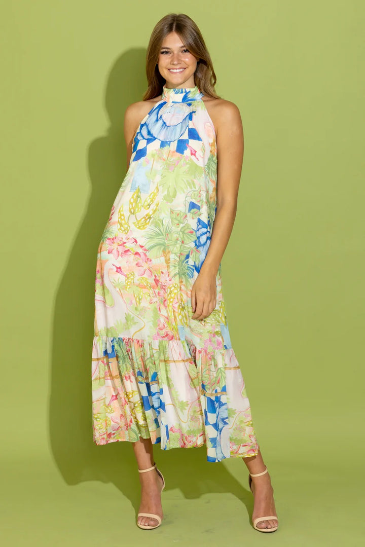 Alden Adair Perry Swan Lake dress displayed on a hanger, featuring elegant design with intricate details and flowing fabric.