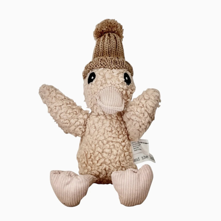 Cute Poppy Duck toy from And The Little Dog Laughed, perfect gift, shown as a soft, plush duck with bright colors.