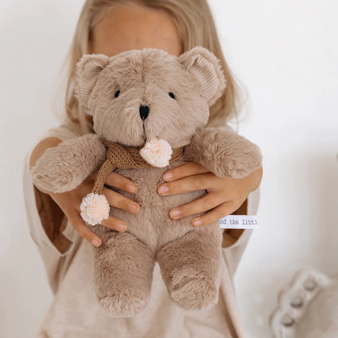 Prudence stuffed bear from And The Little Dog Laughed, soft plush gift with detailed features, ideal for cuddling and gifting.