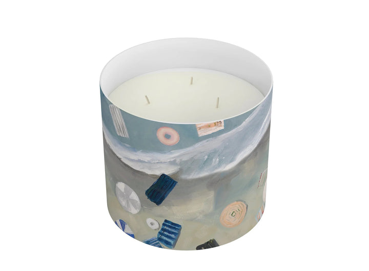 Annapolis Candle 3-wick home candle with a glass jar, featuring a warm, inviting flame and decorative label.