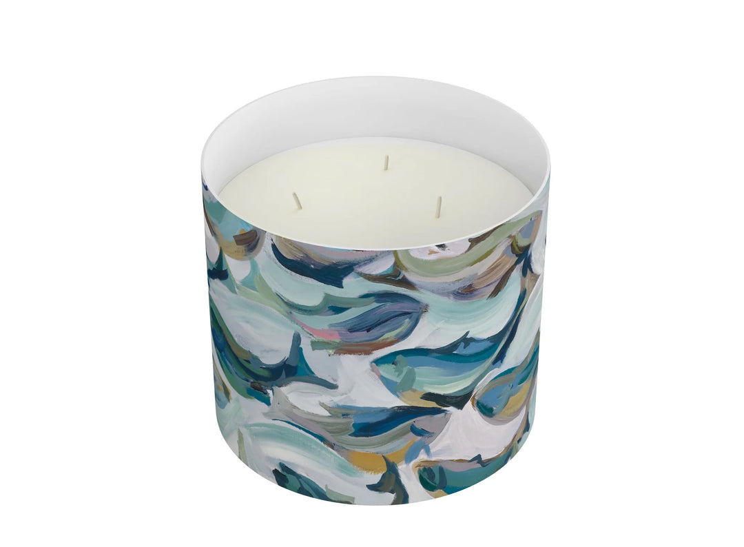 Annapolis Candle 3-wick home candle with a decorative glass jar and white wax, perfect for adding ambiance to a living space.