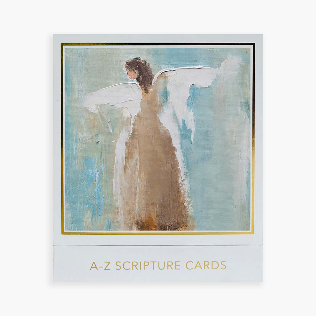 Set of A-Z Scripture Cards by Anne Neilson Home, featuring inspirational biblical verses on beautifully designed gift cards.