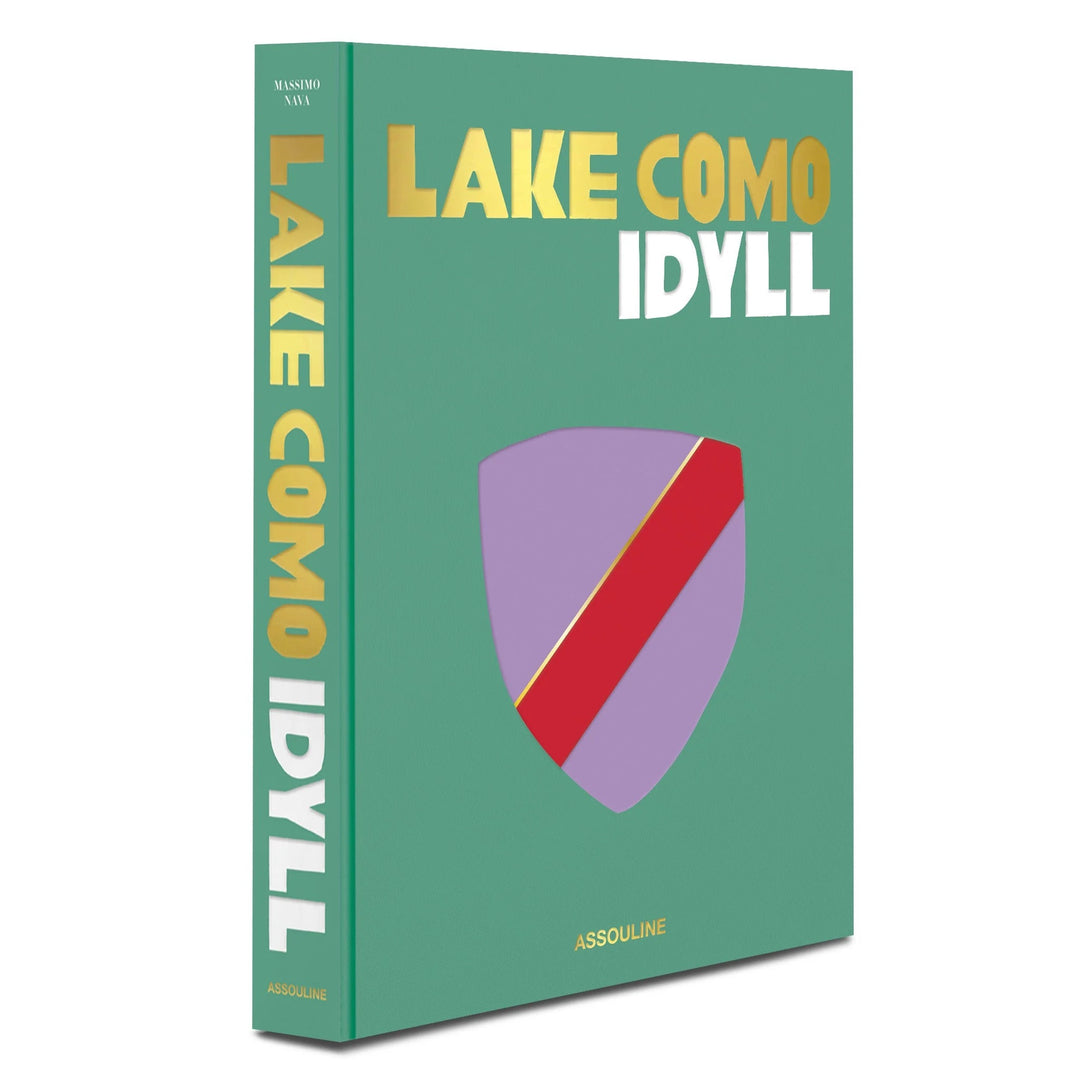 Assouline Lake Como Idyll Book cover featuring scenic lakeside landscape and elegant design, ideal for home decor and coffee table display.