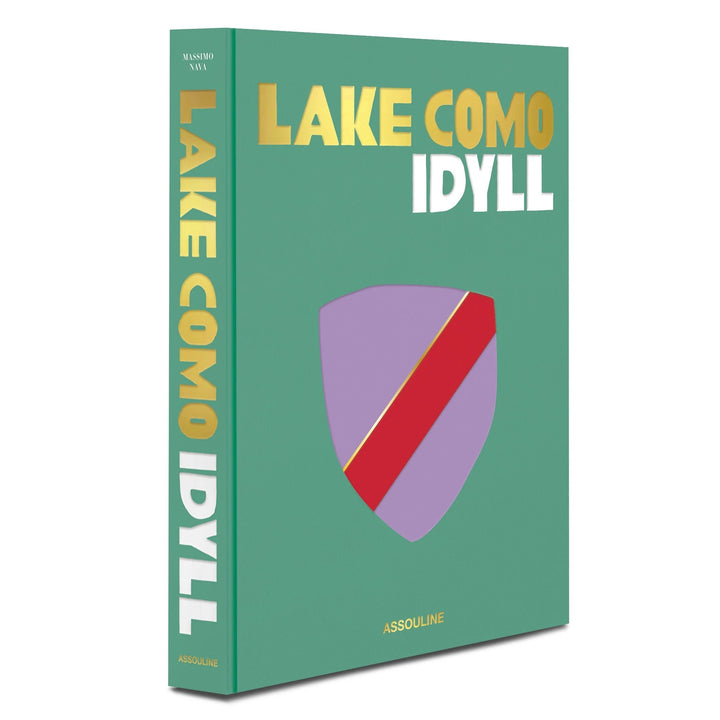 Assouline Lake Como Idyll Book cover featuring scenic lakeside landscape and elegant design, ideal for home decor and coffee table display.