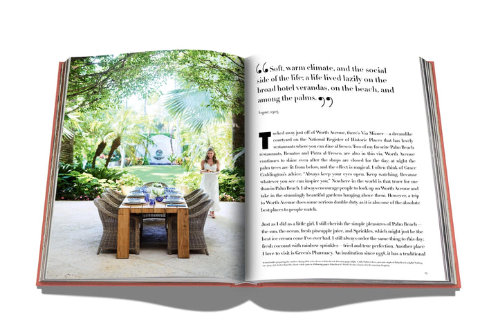 Assouline Palm Beach Book, a luxurious home coffee table book featuring stunning images of Palm Beach scenery and architecture.