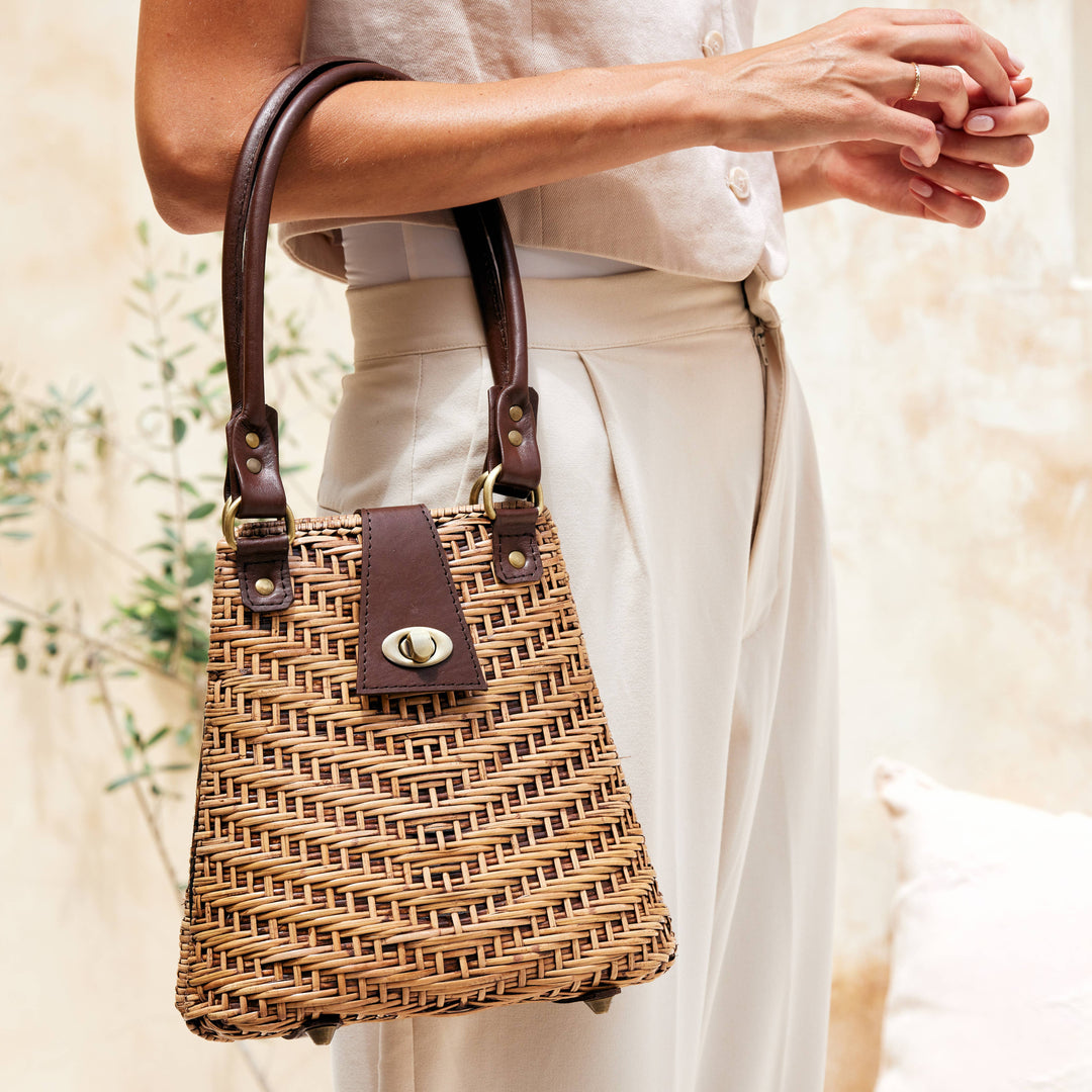 Classic Strap Rattan Handbag