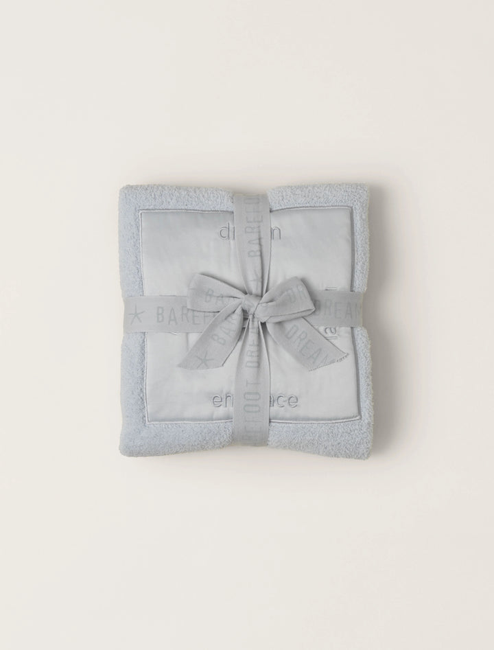 Barefoot Dreams satin trim receiving blanket with soft fabric and elegant satin edge, ideal for gifting and newborn comfort.