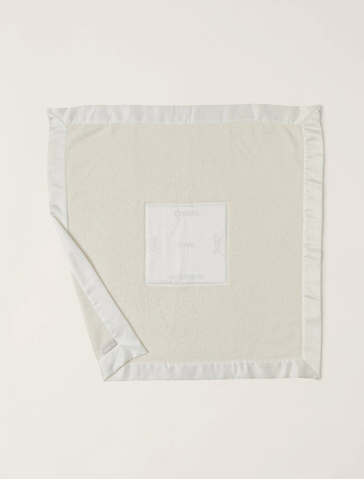 Barefoot Dreams satin trim receiving blanket with soft fabric and elegant satin edging, ideal for gifting and newborn comfort.