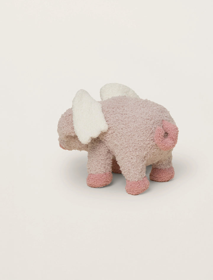 Cute flying pig plush toy from Barefoot Dreams, soft gift for kids or collectors with embroidered wings and cheerful expression.