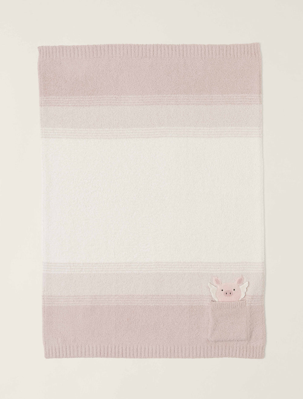 Soft Flying Pig stroller blanket by Barefoot Dreams featuring a playful pig design, perfect for gifting and keeping babies cozy.