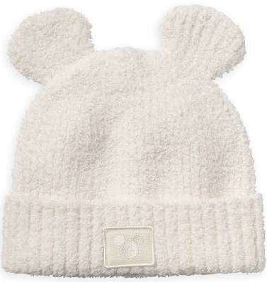 Barefoot Dreams Disney cozy beanie with cute bear ears, soft knit fabric, perfect for gift gifting or staying warm.