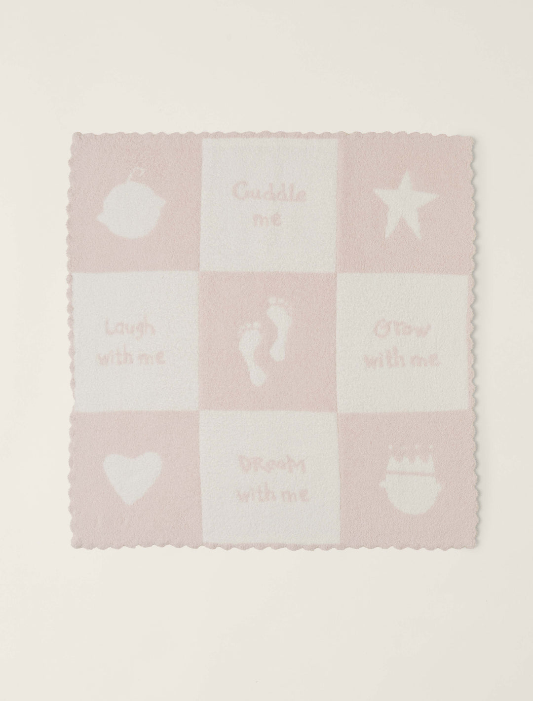 Barefoot Dreams cuddle receiving blanket, soft and cozy gift option, shown in a neutral color with plush, quilted fabric.