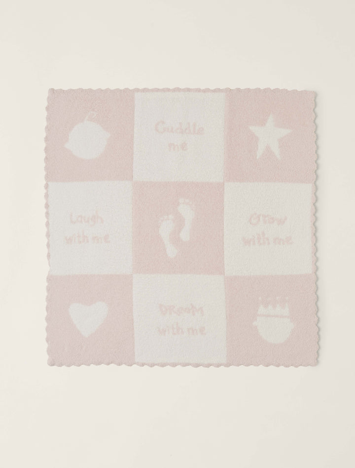 Barefoot Dreams cuddle receiving blanket, soft and cozy gift option, shown in a neutral color with plush, quilted fabric.