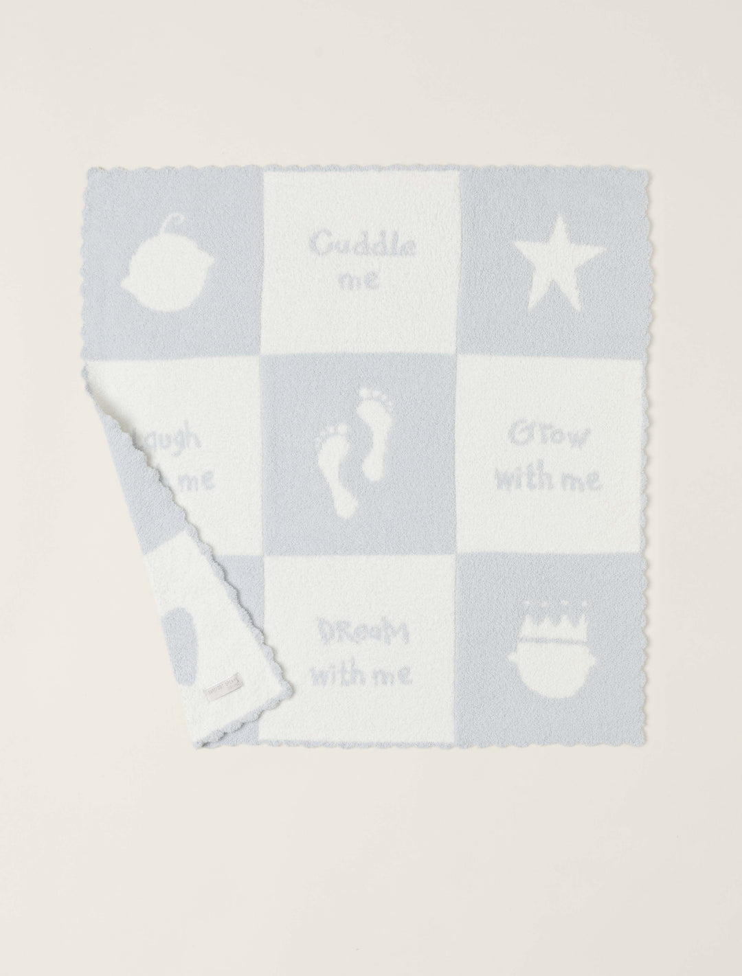 Soft Barefoot Dreams cuddle receiving blanket with plush fabric, perfect for gifting and cozy comfort.