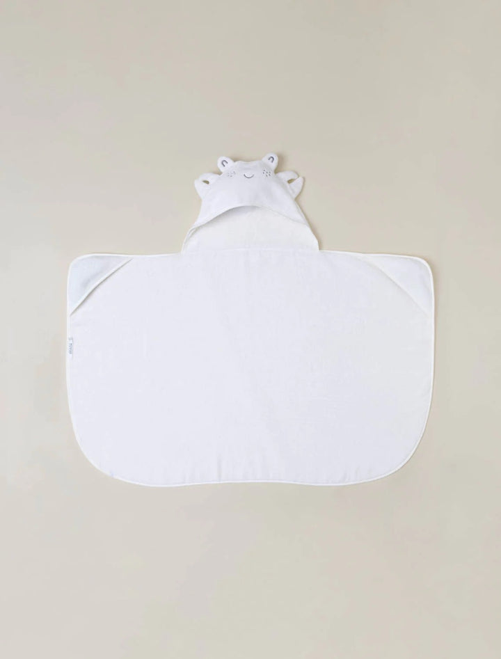 Barefoot Dreams hooded towel and washcloth set for babies, soft plush fabric with hoods and matching washcloths in gentle colors.