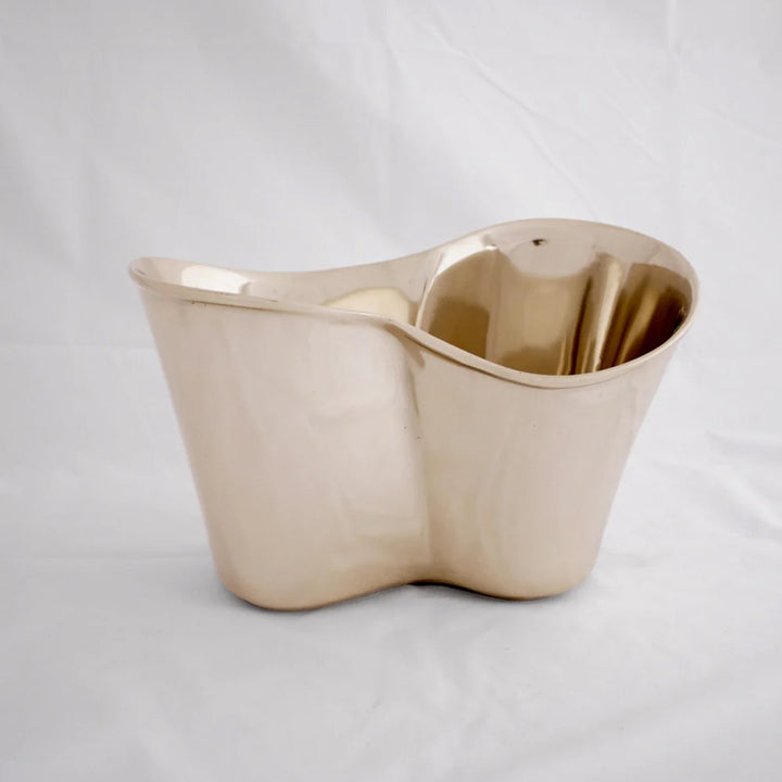 Beatriz Ball Sierra Modern Double Ice Bucket for the home, stylish stainless steel design with two compartments for ice.